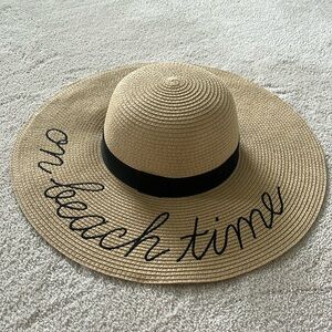 J.Crew Factory “on beach time” straw hat